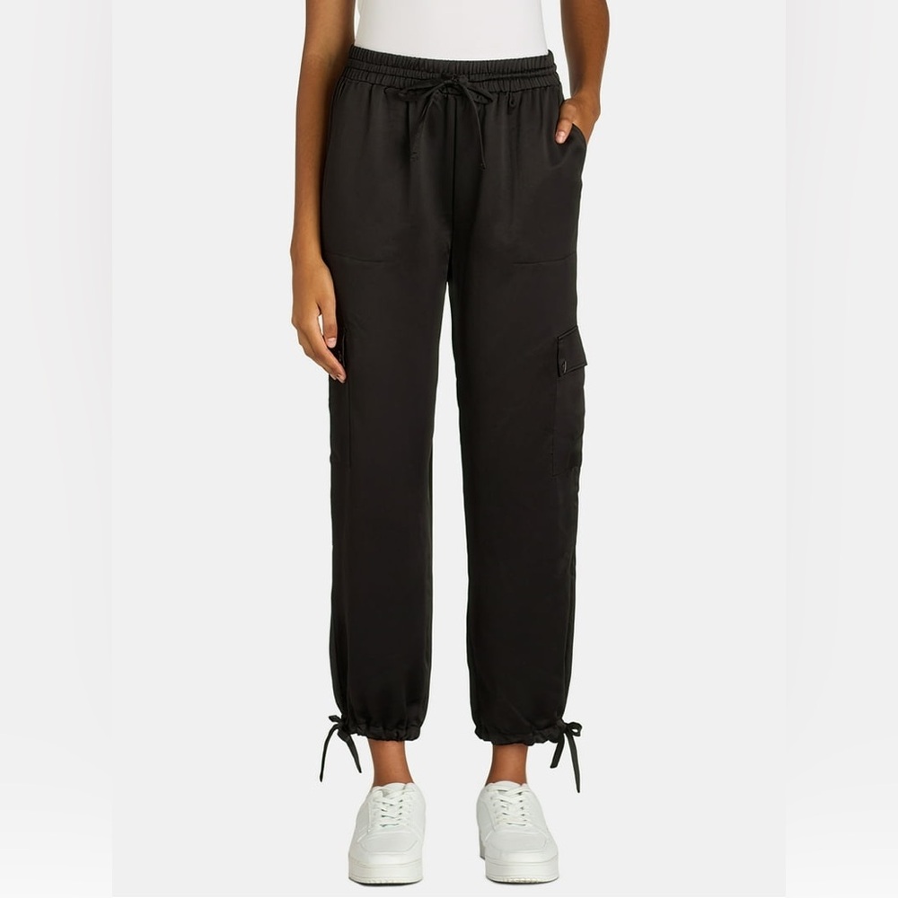 New Time and Tru black satin cargo pants